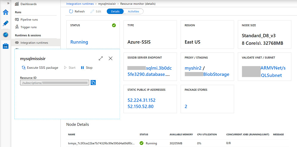 Uw Azure-SSIS IR monitoren - STATUS-tegel