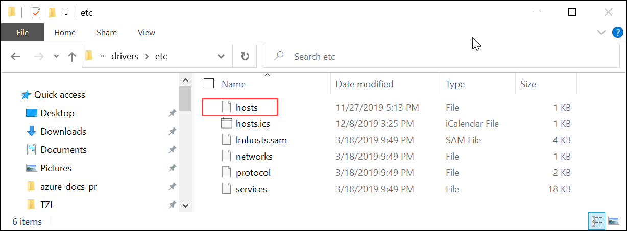 Hosts-bestand in Windows Verkenner