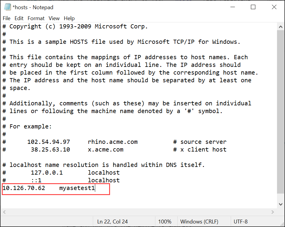 Hosts-bestand 2 in Windows Verkenner