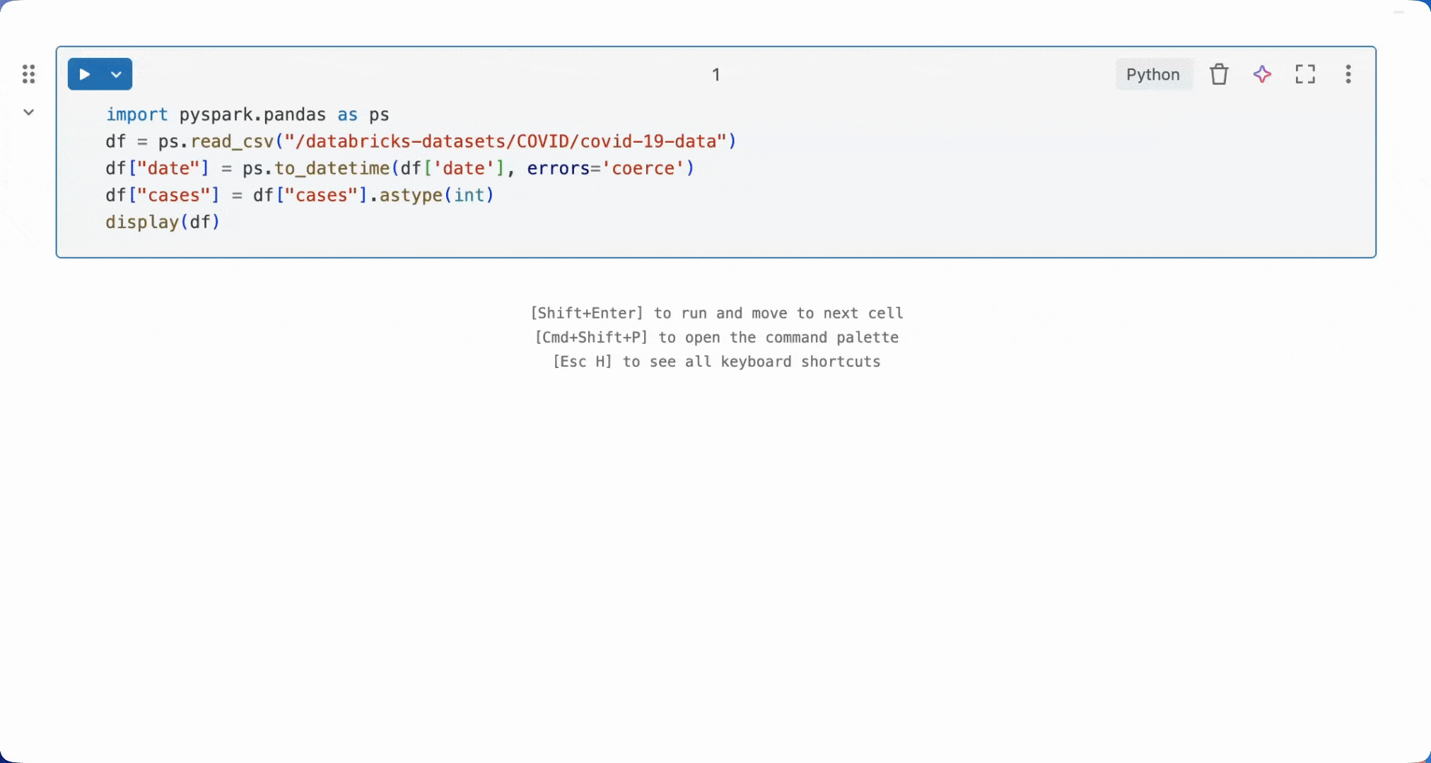 /doc cel actie verzoekt de Assistent om het commentaren van de code.