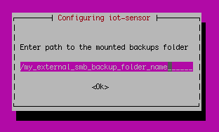 Screenshot of the Enter path to the mounted backups folder with an updated value.