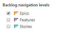 Teamconfiguratie, Algemeen, Navigatieniveaus achterstand, Alleen Epics