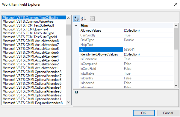 Schermopname van werkitem-veldverkenner.