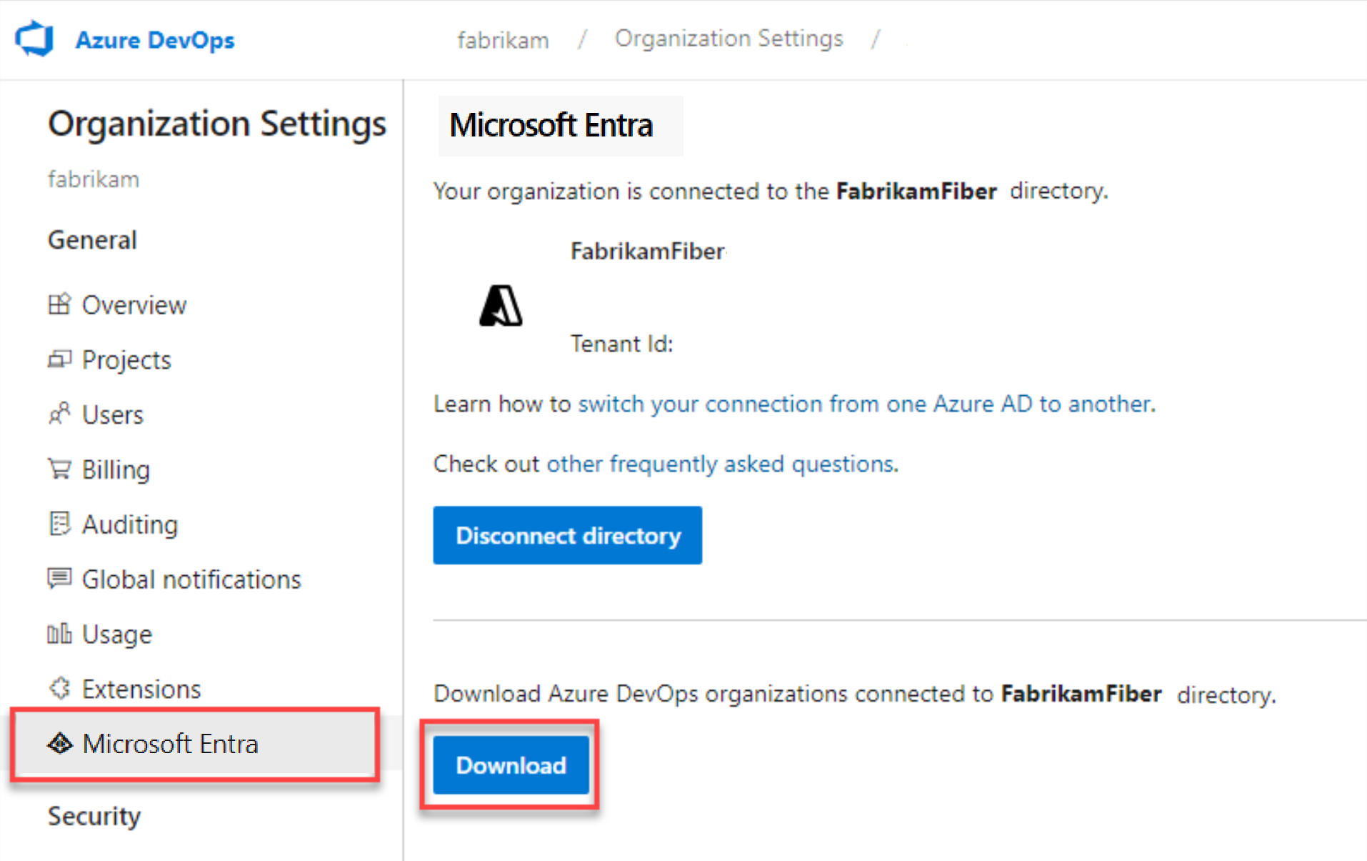 Select Microsoft Entra ID, and then Download