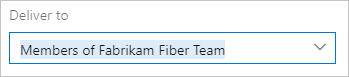 Schermopname van de naam van een team voor e-mailbezorging.