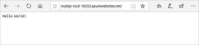 Schermopname van de Node.js toepassing die wordt uitgevoerd in een webbrowser.