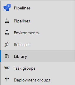 Schermopname van het menu Azure Pipelines.