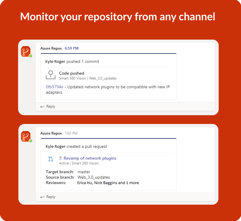 Azure-opslagplaatsen-app voor Microsoft Teams.