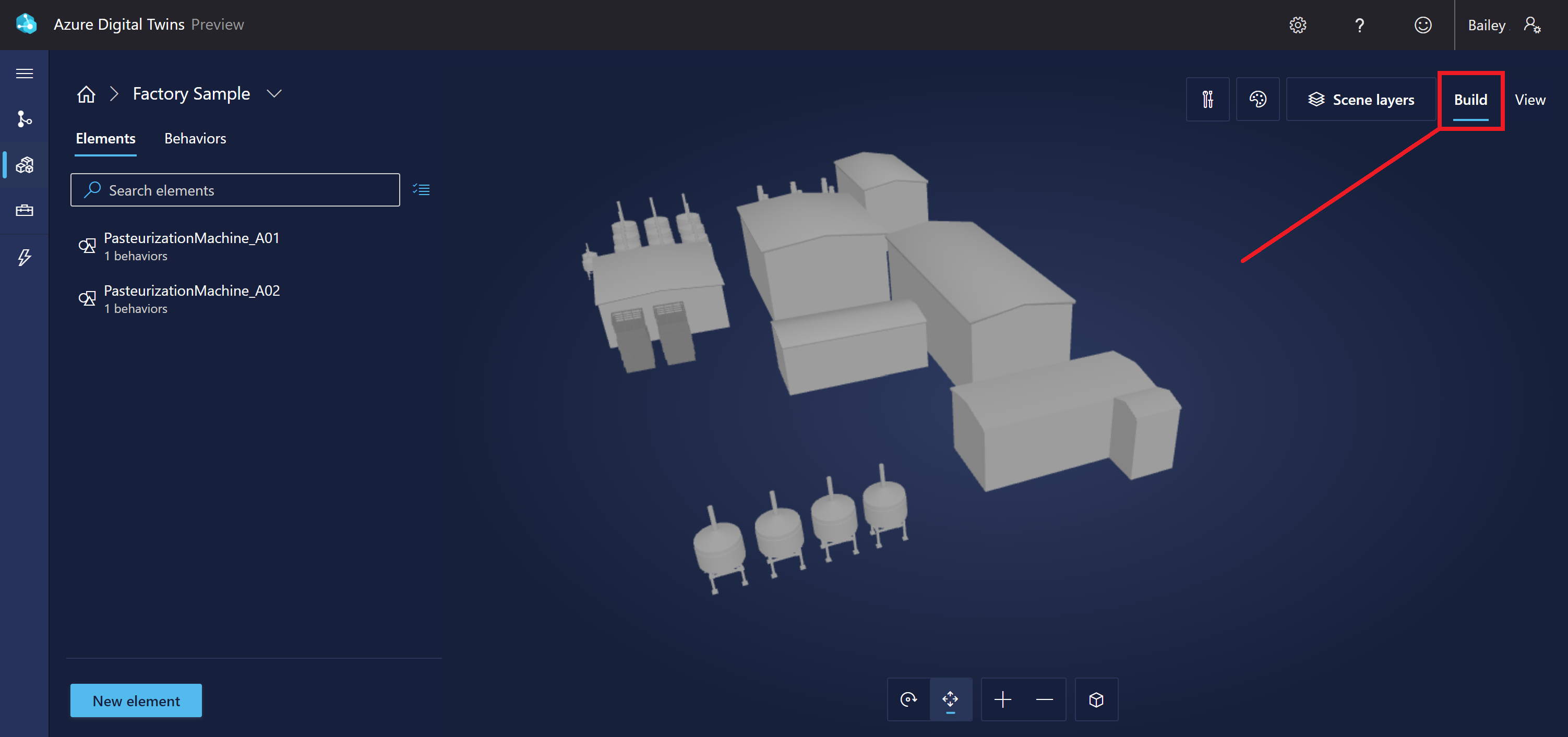 Schermopname van 3D Scenes Studio, met een scène in de opbouwfunctie.