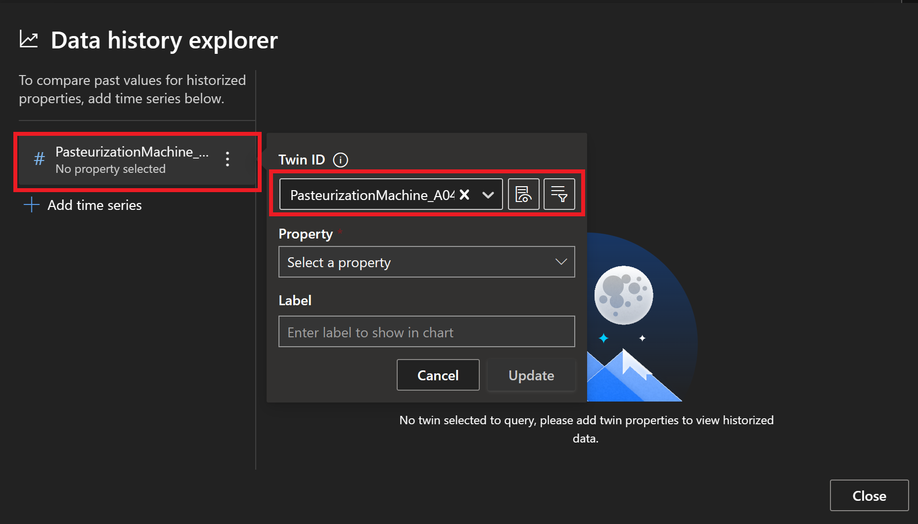 Schermopname van datageschiedenisverkenner en een modale vraag om details van dubbels en eigenschappen.
