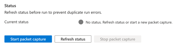 Schermopname van de sectie Status met de knop Status vernieuwen.