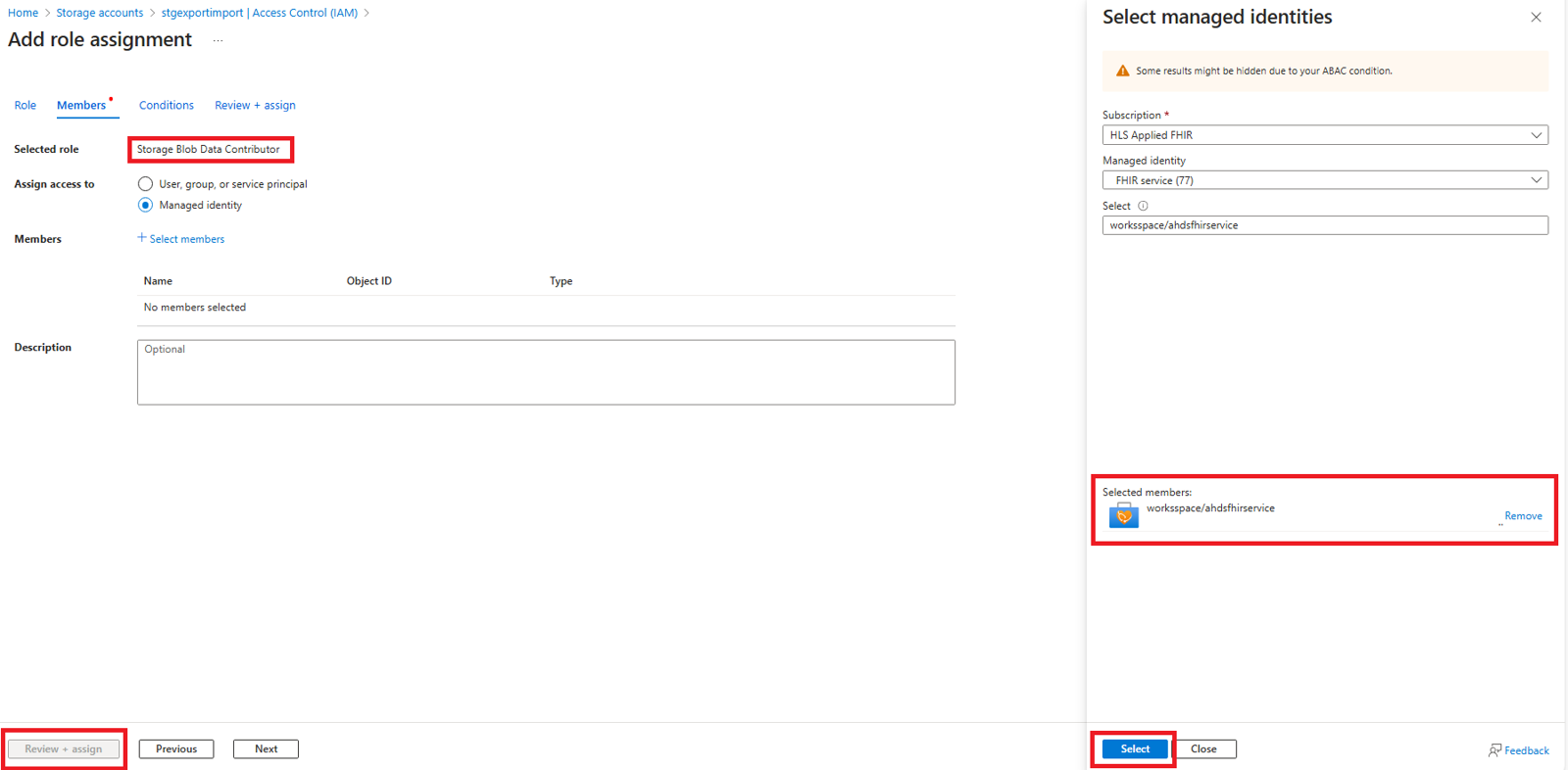 Schermopname van de pagina voor het toevoegen van een roltoewijzing.