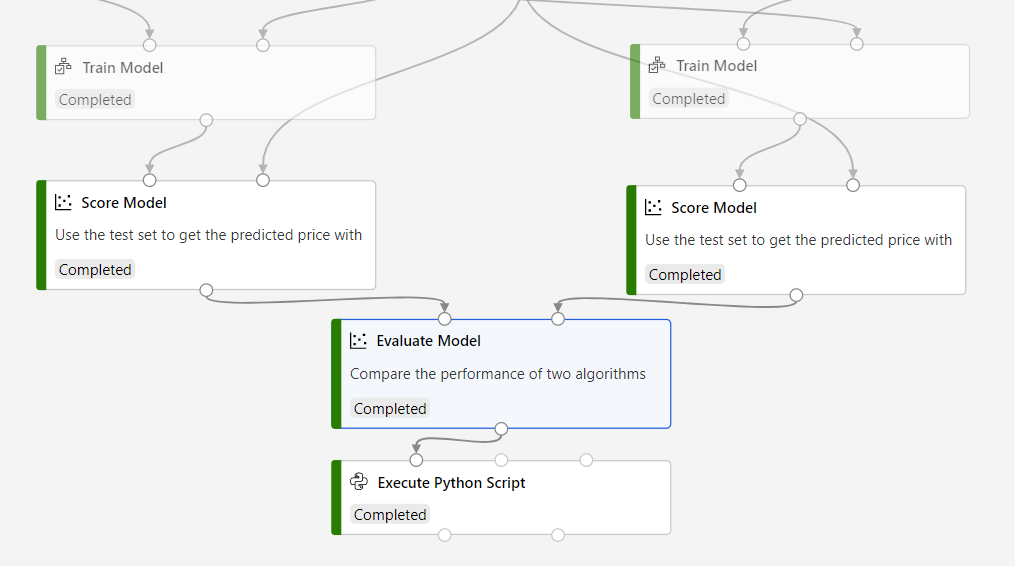 Verbinding maken met het onderdeel Python-script uitvoeren om het model te evalueren