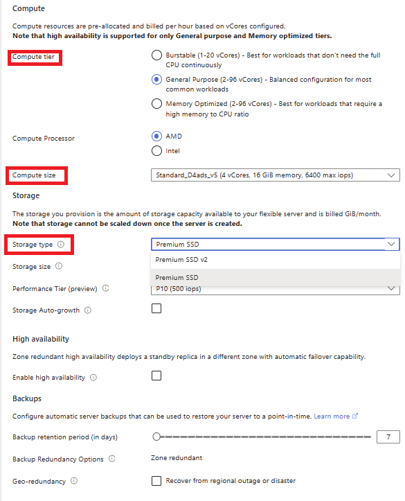 Opslag schalen voor een Azure Database for PostgreSQL flexibele server.
