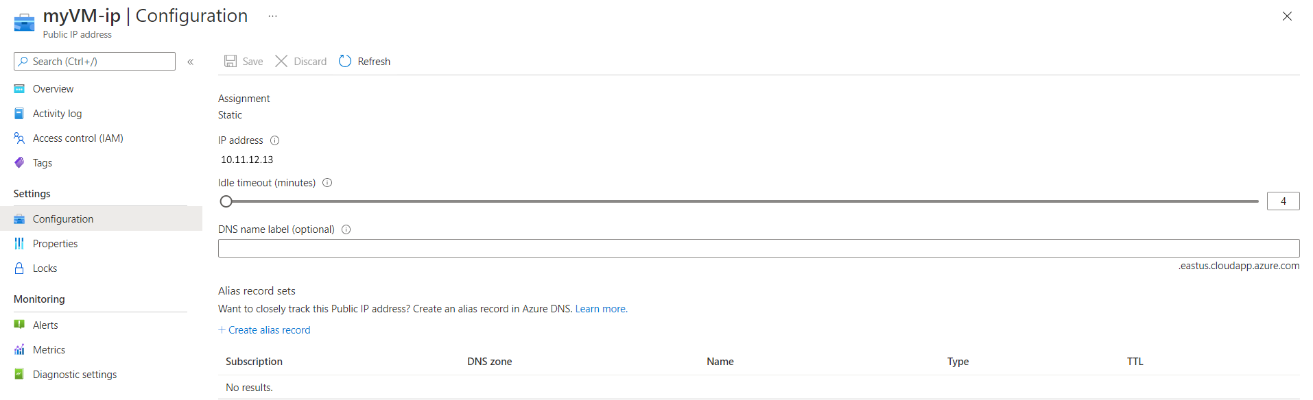 Toont de openbare IP-configuratie, zodat u kunt zien of het IP-adres statisch is.