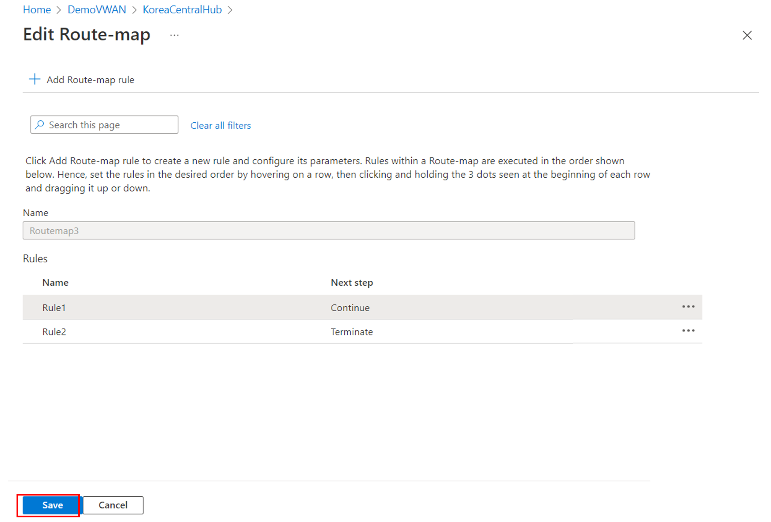 Screenshot shows how to select Save.