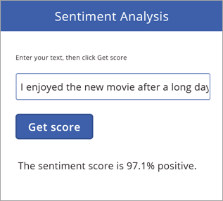 Voltooide app voor sentimentanalyse