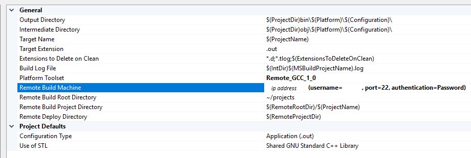 Schermopname van de Remote Build Machine.