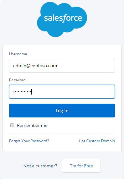 Salesforce sign-in.