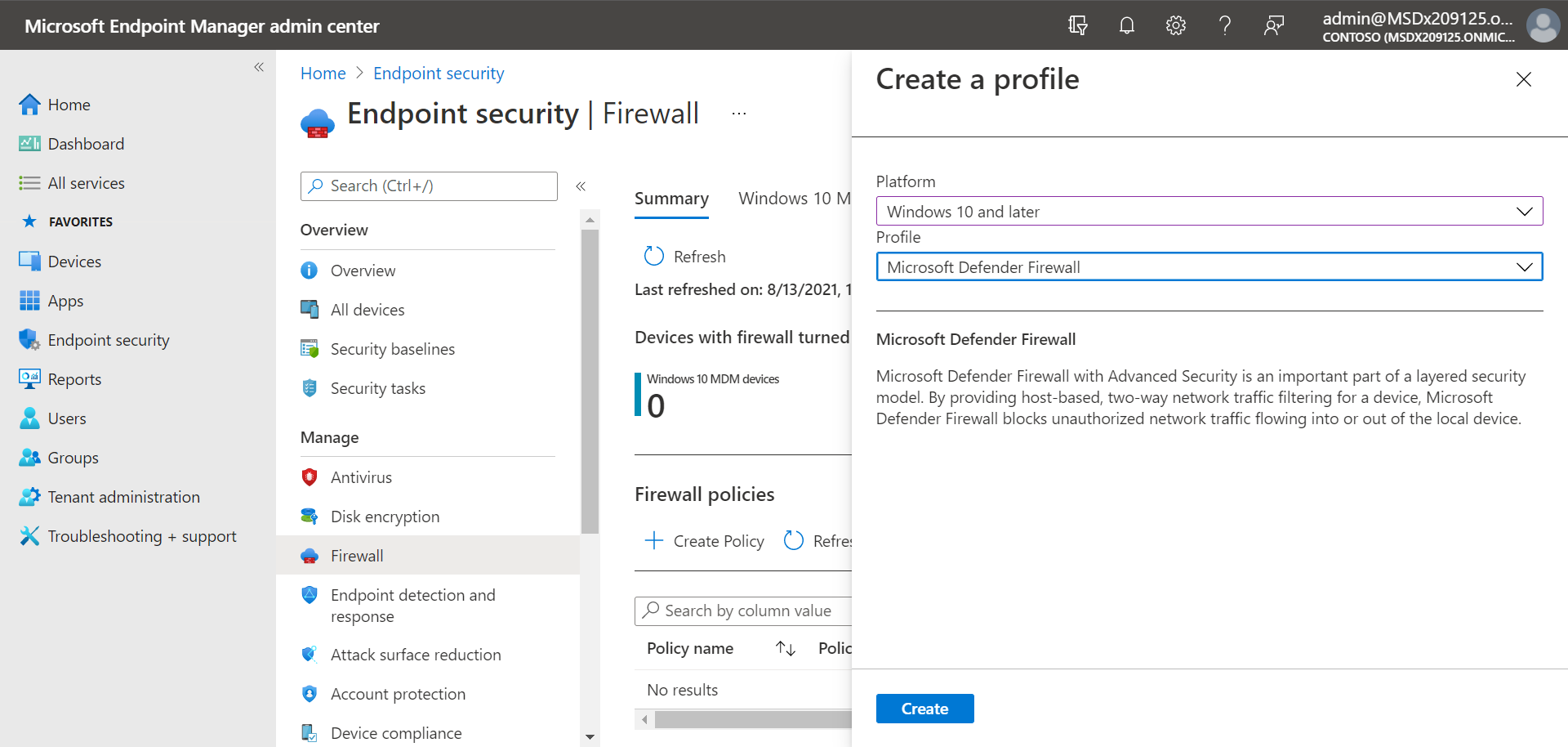 Firewallbeleid in de Intune portal