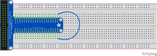 Een diagram met een circuit dat een aarding verbindt naar pin 21.