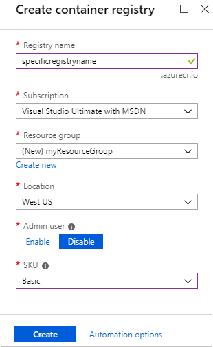 Containerregister maken