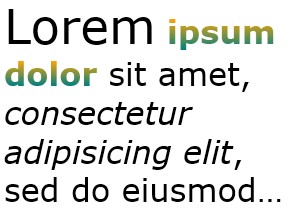 Tekst die wordt weergegeven met het object FormattedText