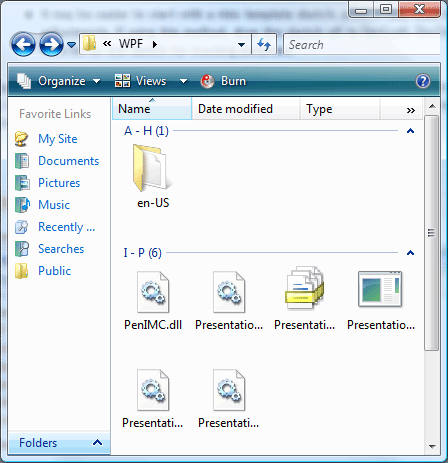 Windows Explorer-weergave met onregelmatige indeling.