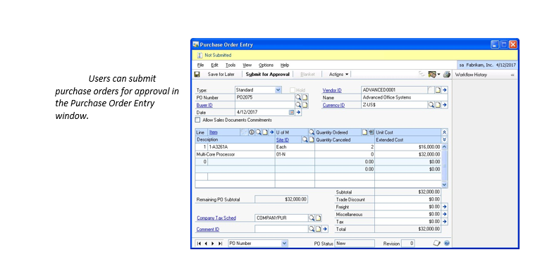 Purchase Order Enhancements