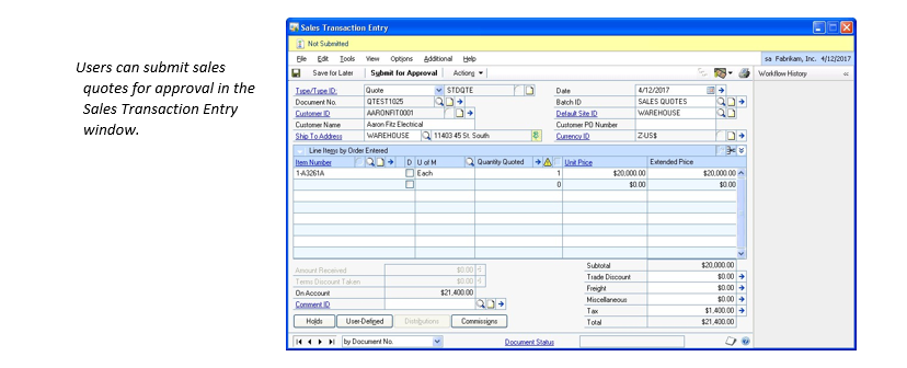 Form Sales Transaction Entry