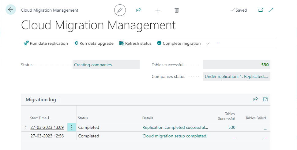Shows the flow for cloud migration setup