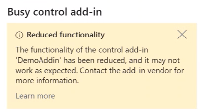 Busy control add-in detected.