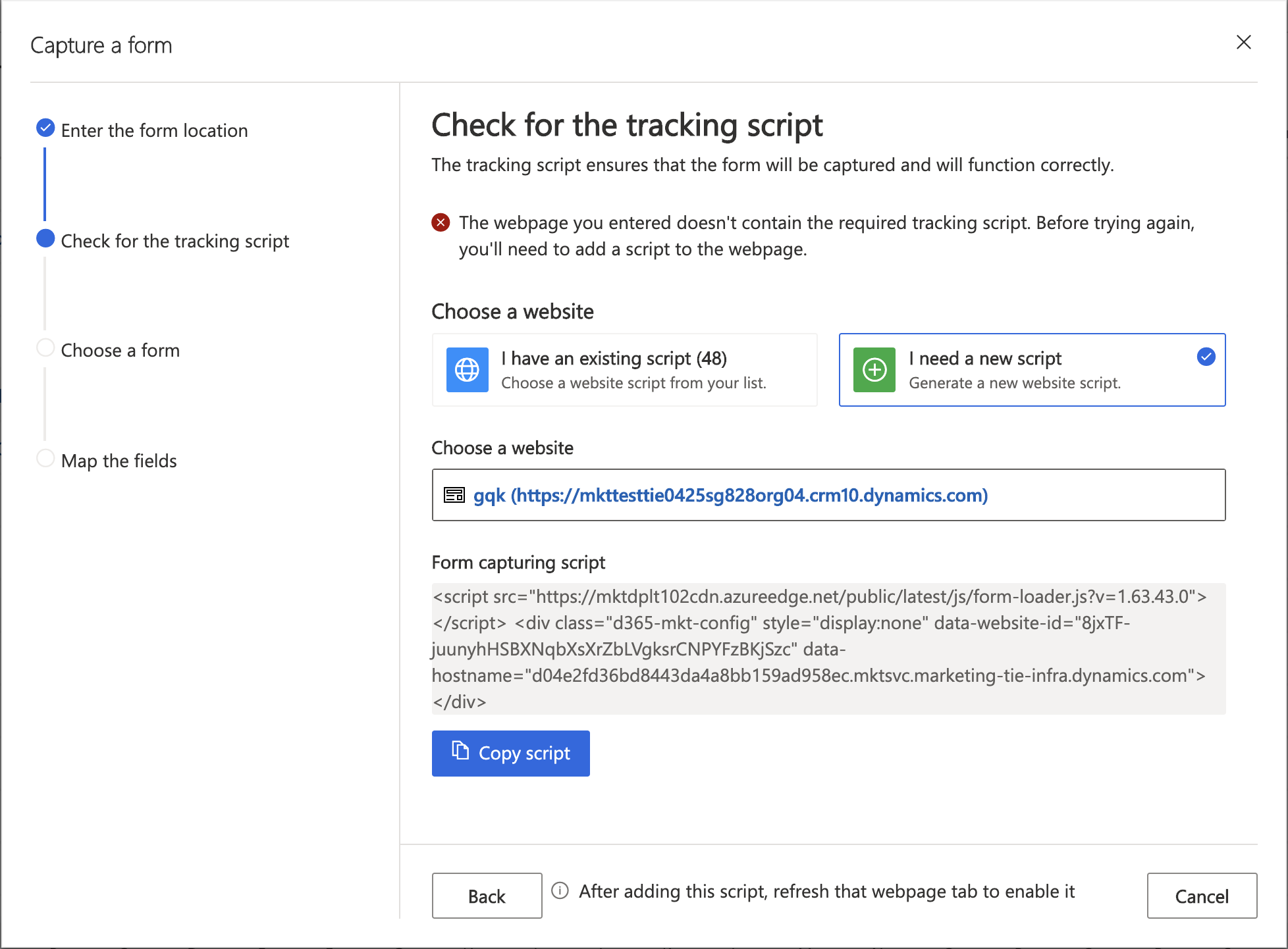 Het trackingscript kopiëren.