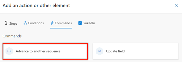 Schermopname van doorgaan naar een andere reeksactiviteit.