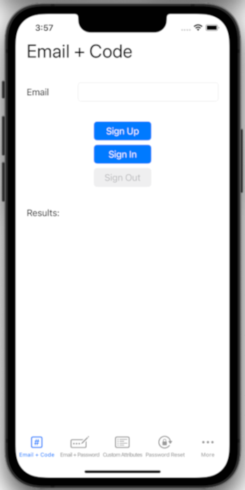 schermopname van de gebruikersprompt om e-mail in te voeren in de iOS-app.