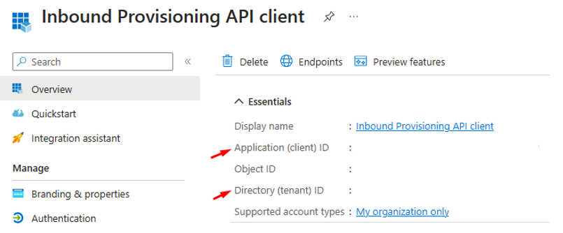 Schermopname van app-client-id.
