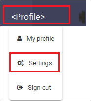 Schermopname van Profiel met Instellingen geselecteerd.