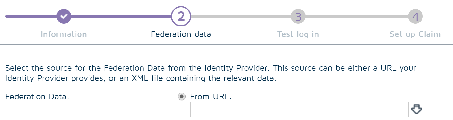 Schermopname van de pagina voor het invoeren van de URL voor het downloaden van Microsoft Entra-metagegevens