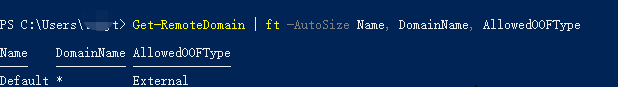 Schermopname van het controleren van het OOF-antwoord met behulp van PowerShell.