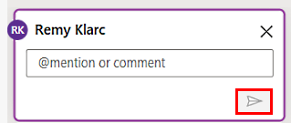 Vermelding of opmerking Schermopname van het vermeldings- of opmerkingenvak.