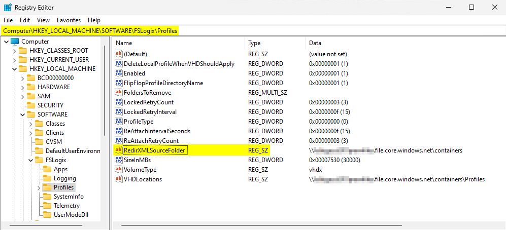 registry profiles