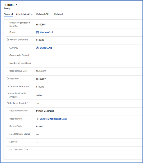 View a receipt record View a receipt record.