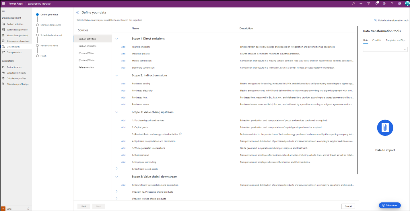Schermopname waarin wordt aangegeven waar entiteiten voor export moeten worden geselecteerd.