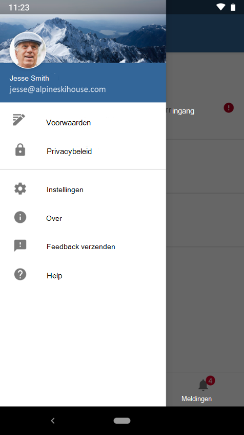 Schermafbeelding van voorbeeld #1 voor afbeelding van huisstijl van de Intune-app voor Android