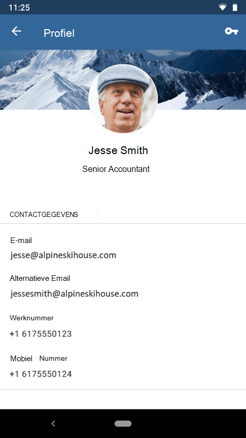 Schermafbeelding van voorbeeld #2 voor afbeelding huisstijl van de Intune-app voor Android