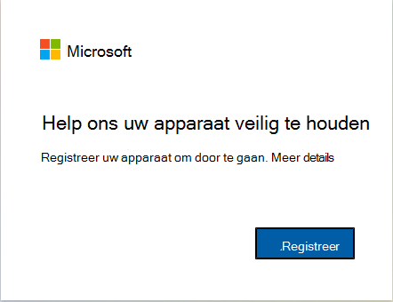 Schermopname van het registreren van een apparaat bij Intune.