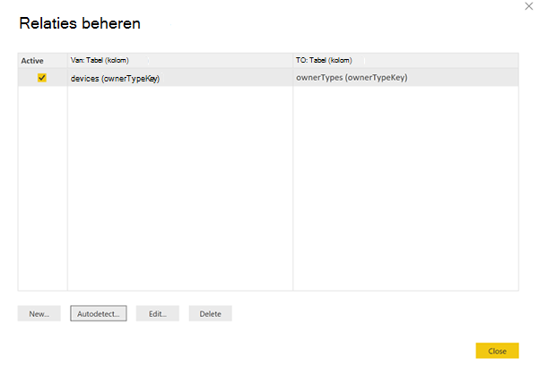 Relaties van gerelateerde gegevens tussen tabellen beheren.