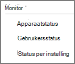 De verschillende monitoropties voor een beveiligingsbasislijnprofiel bekijken