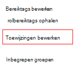 Schermafbeelding van het selecteren van een beleid of profiel en het bewerken van de opdracht in Microsoft Intune.