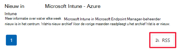 Schermopname van zoekresultaten en RSS-koppeling.